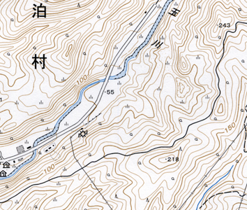 2万5千分の1地形図「茅沼」（平成20年更新。約1.6倍に拡大）。