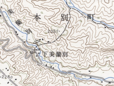 5万分の1地形図「高島」（昭和49年修正）を約1.5倍に拡大。