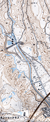 2万5千分の1地形図「錦岡」（平成18年更新）を約0.85倍に縮小。