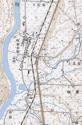 2万5千分の1地形図「音威子府」（昭和57年修正測量）を約1.2倍に拡大。