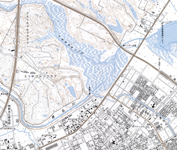 2万5千分の1地形図「ウトナイ湖」（平成20年更新）。約0.6倍に縮小。