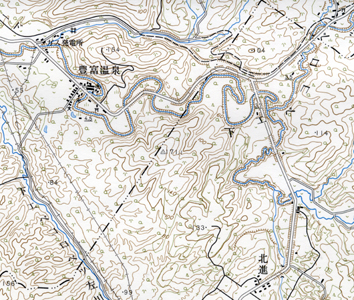 5万分の1地形図「豊富」（昭和52年修正）を約1.1倍に拡大。